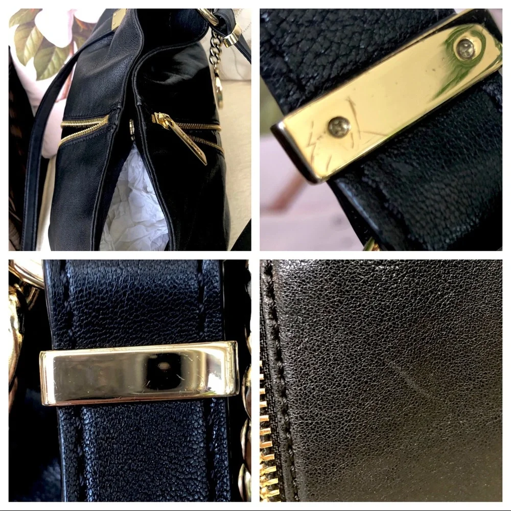 MICHAEL KORS NEWMAN python embossed bag BLACK